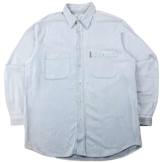 Vintage 90s Armani Jeans Long Sleeve Button Up Shirt Size L | Large, Blue