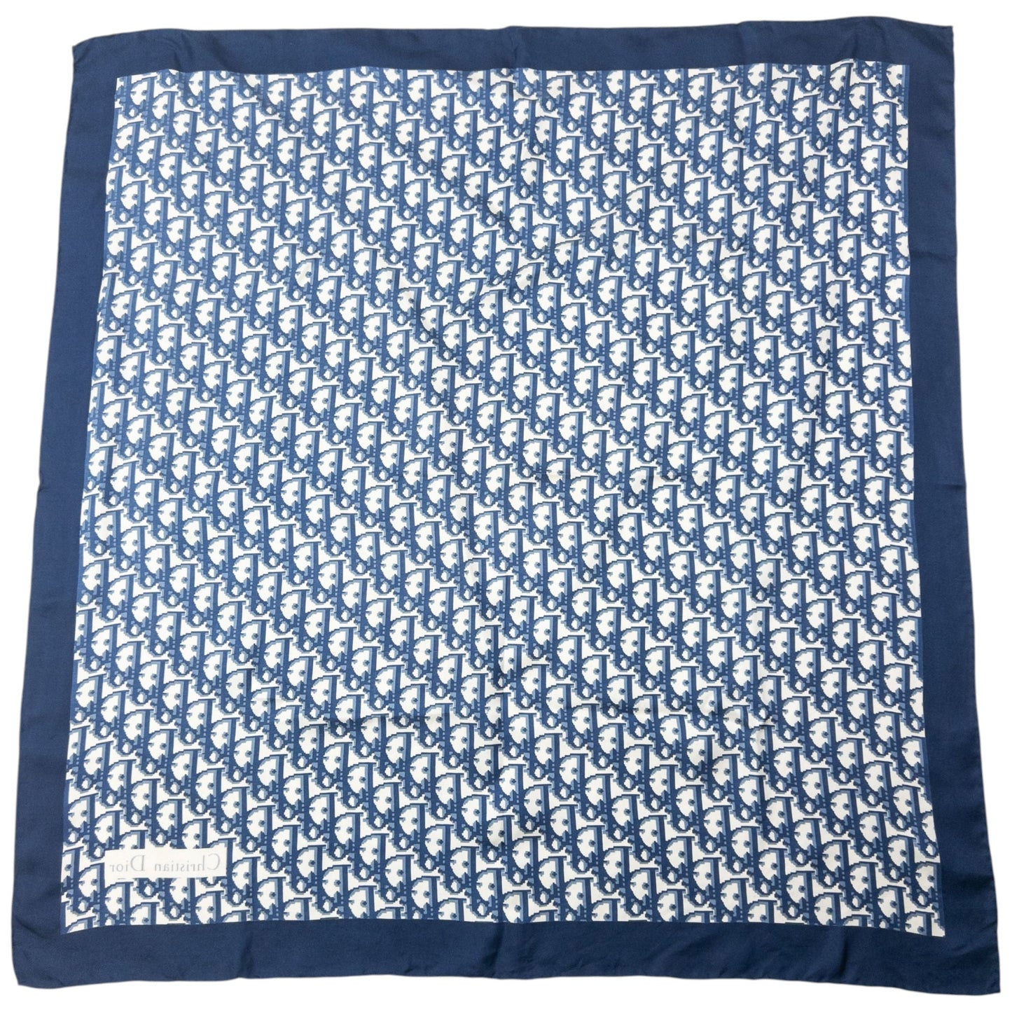 Vintage 2000s Dior Monogram Silk Scarf | O/S, Navy