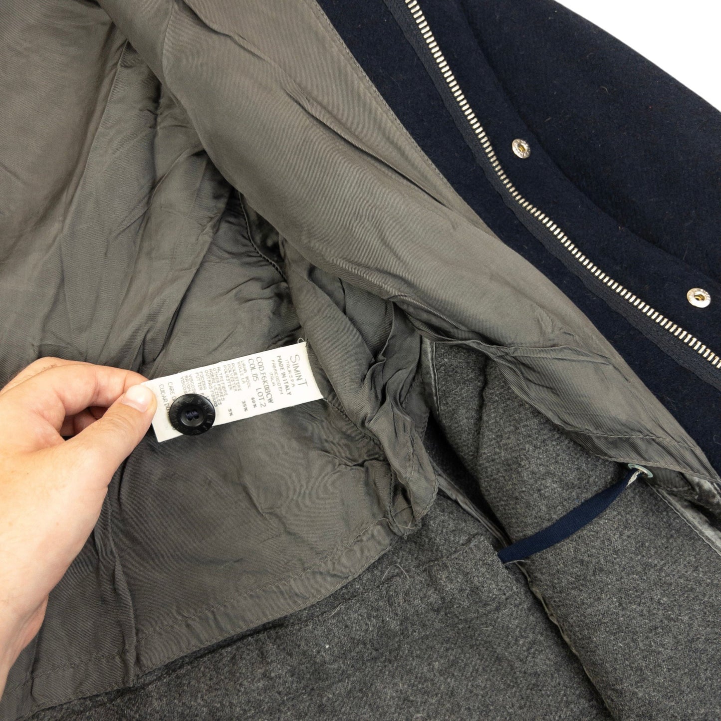 Vintage 90s Armani Jeans Zip Up Wool Jacket Size XXL | XXL, Navy