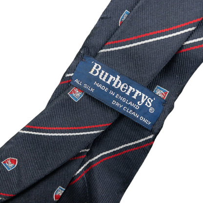 Vintage 90s Burberry Striped Monogram Silk Tie | O/S, Multicoloured