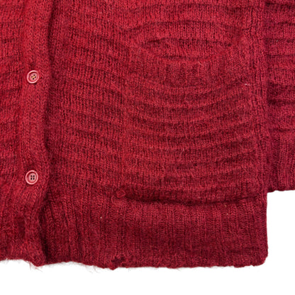 Vintage 80s Issey Miyake Wool Knit Cardigan Size M | Medium, Red