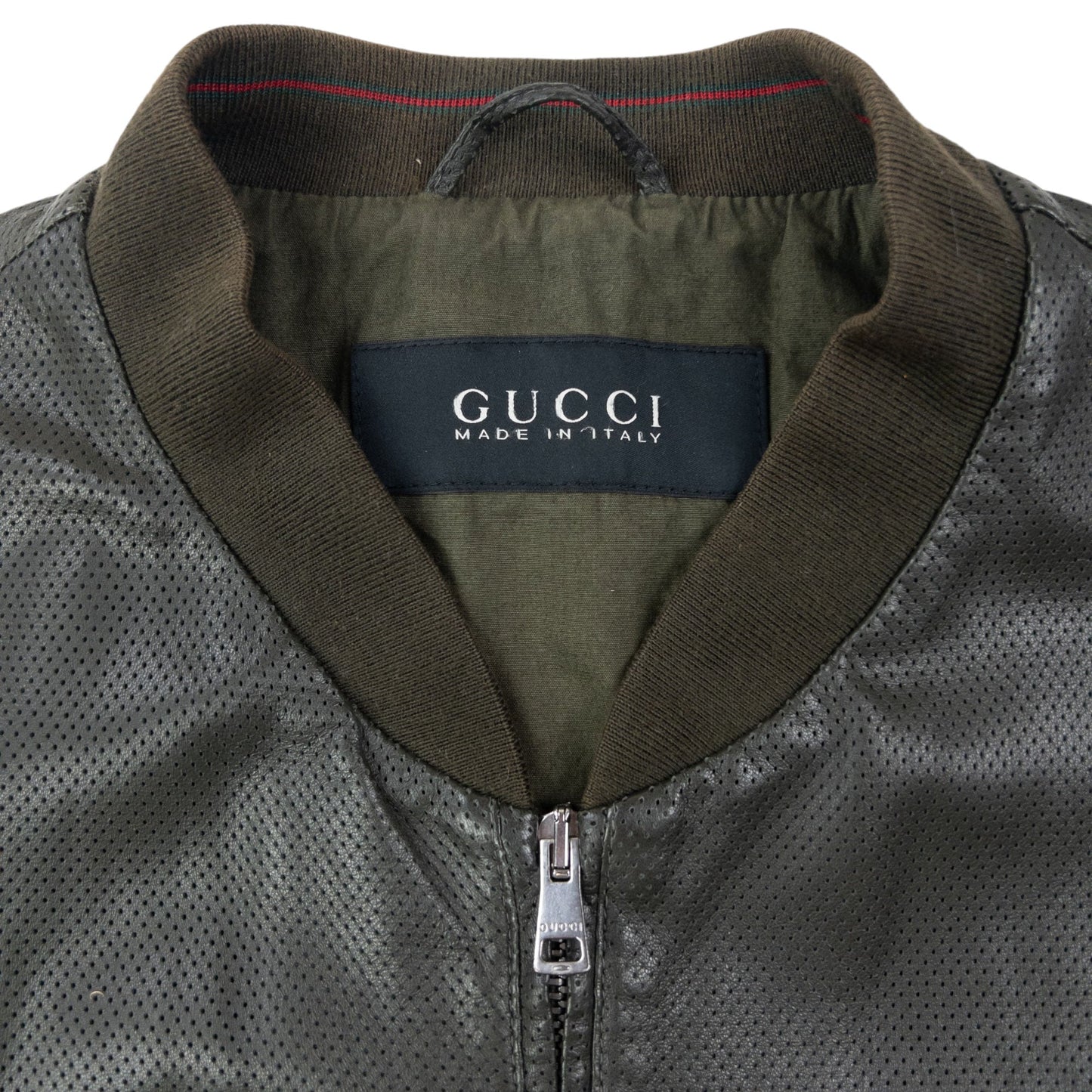 Vintage 2000s Gucci By Tom Ford Leather Bomber Jacket Size M | Medium, Green
