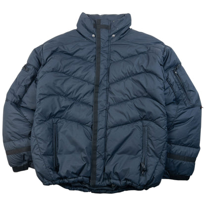 Vintage 90s Oakley Zip Up Puffer Snowboarding Jacket Size S | Small, Navy