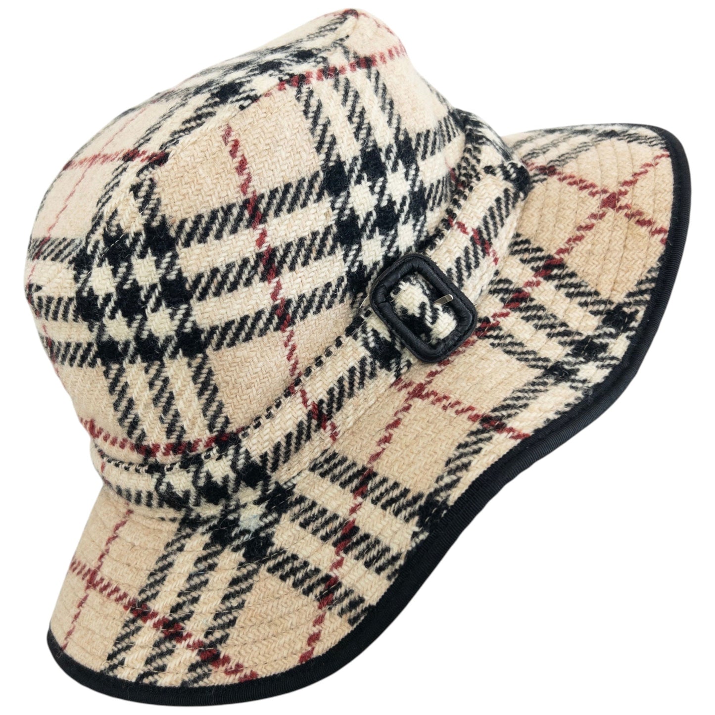 Vintage 2000s Burberry Nova Check Buckle Bucket Hat Size M | O/S, Red