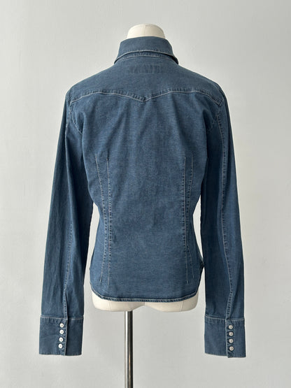 Versace Jeans Couture 2000s Bespoke Button Denim Shirt - M