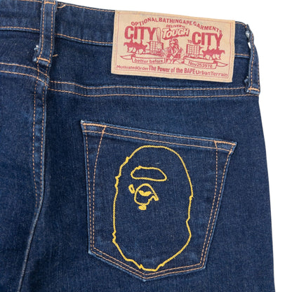 Vintage Bape Embroidered Denim Skinny Jeans Size XS
