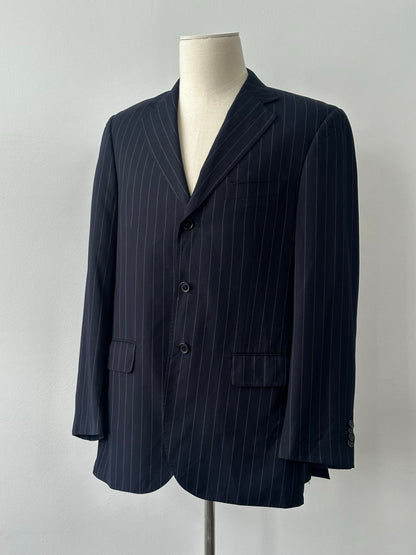 Loro Piana x Giorgio Di Napoli 1990s Wool Cashmere Striped Blazer - 42R