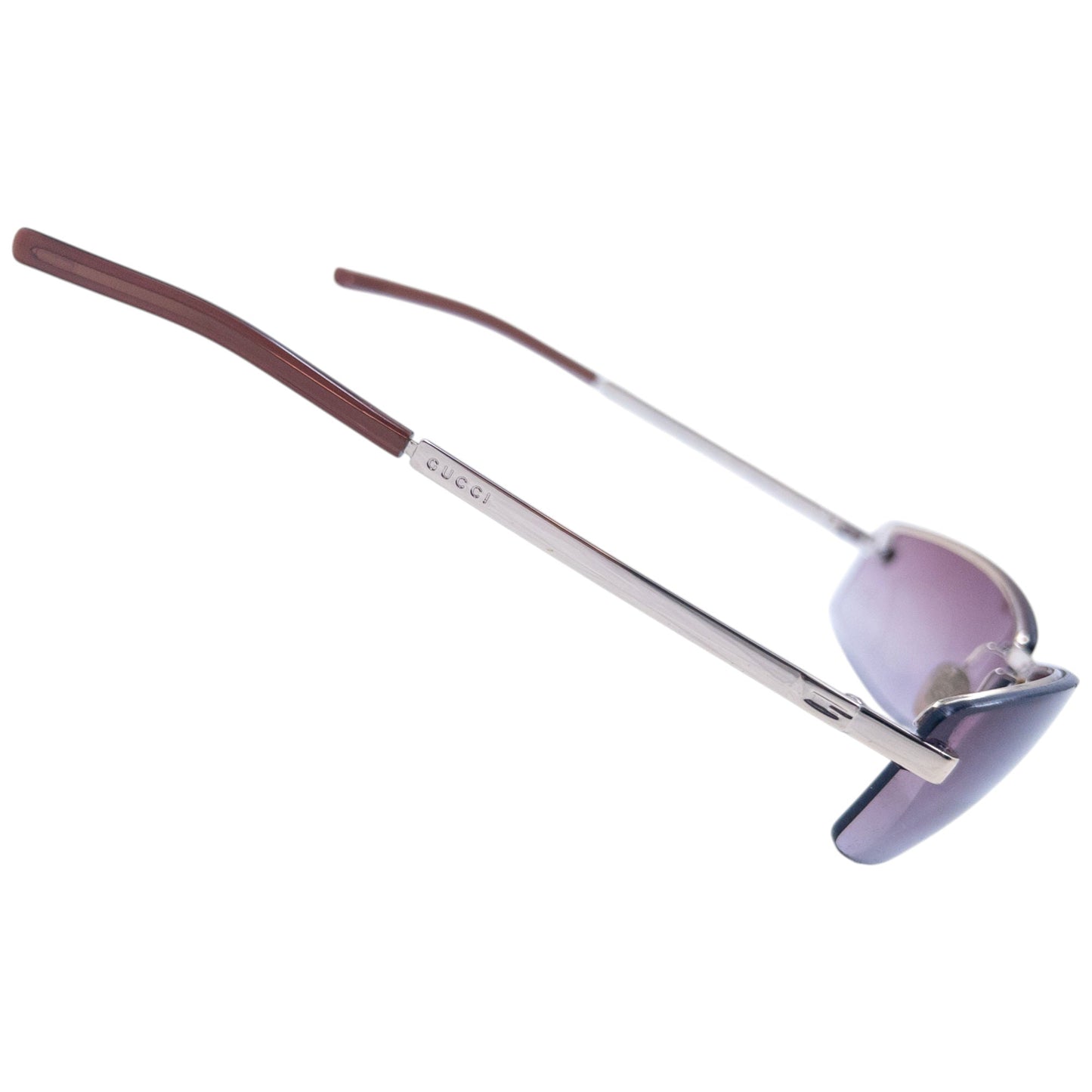 Vintage 90s Gucci Rimless Sunglasses | O/S, Brown