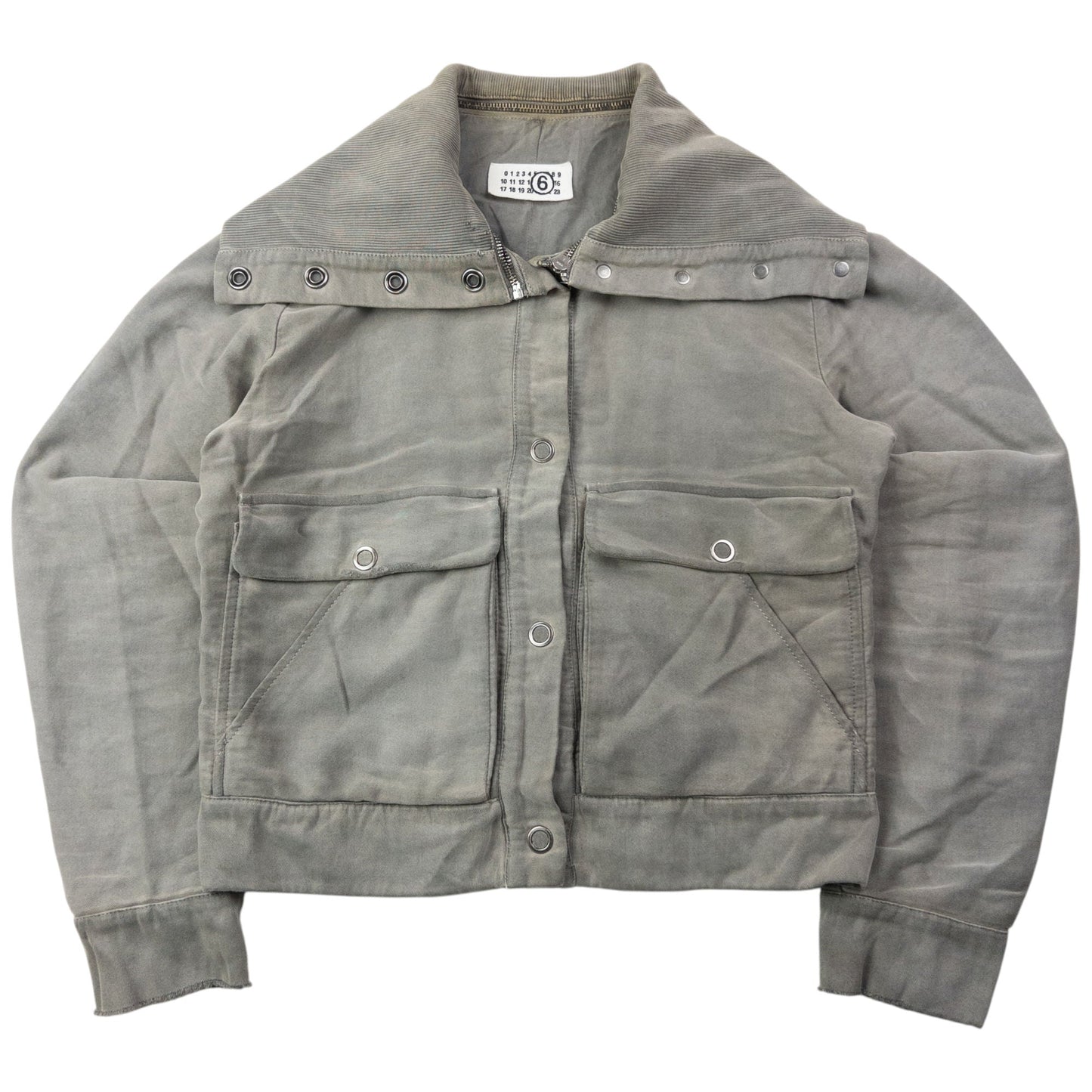 Vintage 2005 Maison Margiela MM6 High Collar Jacket Womens Size L | Large, Grey