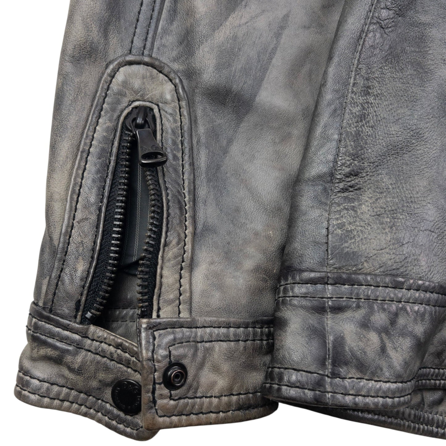 Vintage Dolce & Gabbana Lamb Leather Biker Jacket Size M