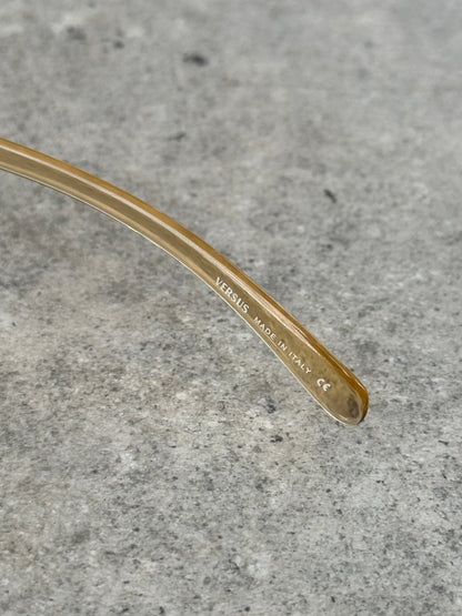 Versace Versus 1990s Rimless Rectangular Logo Sunglasses