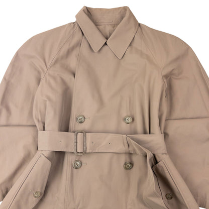 Vintage 2000s Yohji Yamamoto Central Japan Railway Belt Waist Trench Jacket Size L | Large, Beige