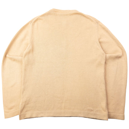 Vintage 2000s Versace Jeans Couture Embroidered Knit Jumper Size M | Medium, Beige
