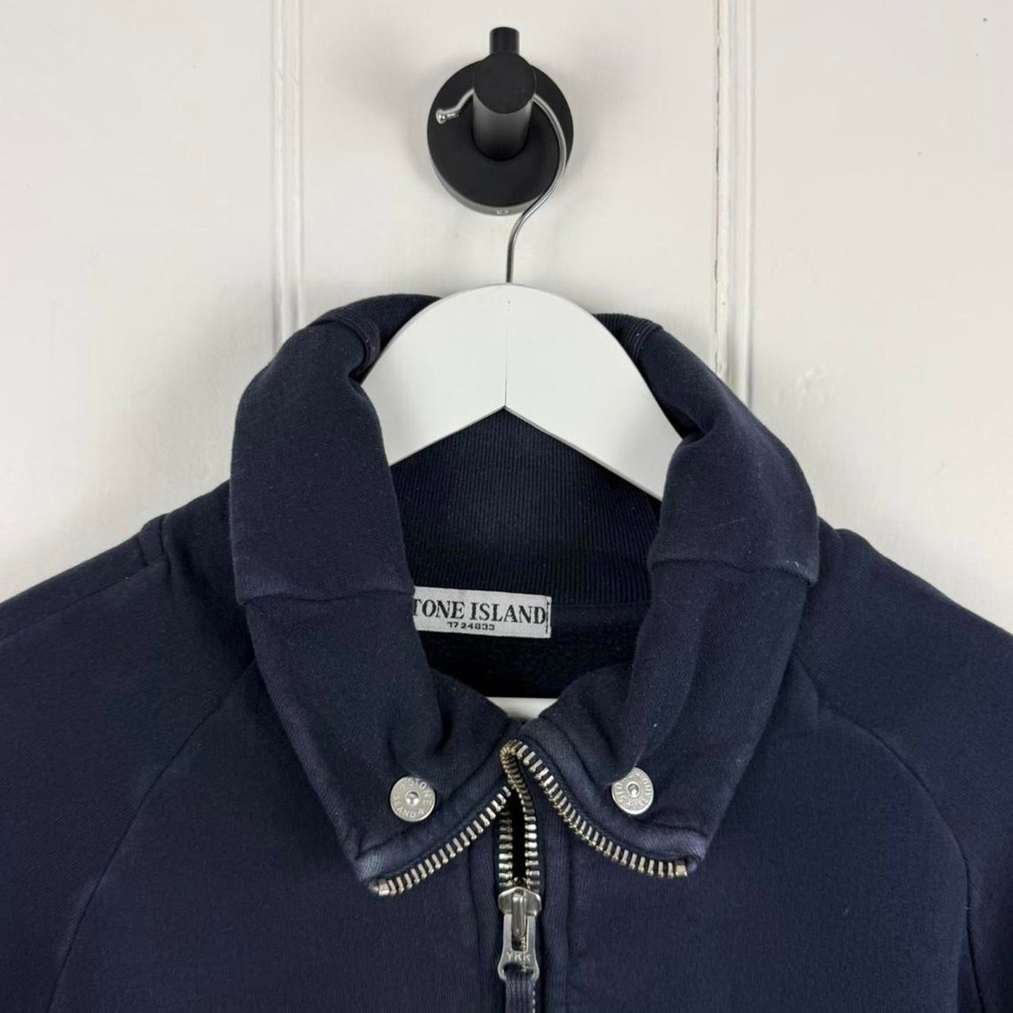 Stone Island Zip-Up Sweatshirt Navy (XXL) | XXL, Navy