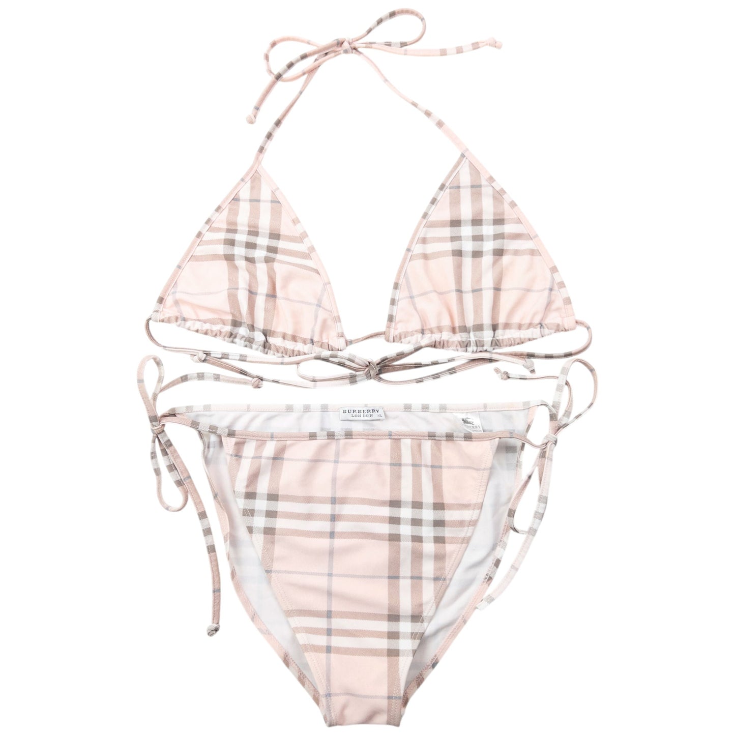 Vintage 2000s Burberry Nova Check Bikini Set Womens Size XL | XL, Beige