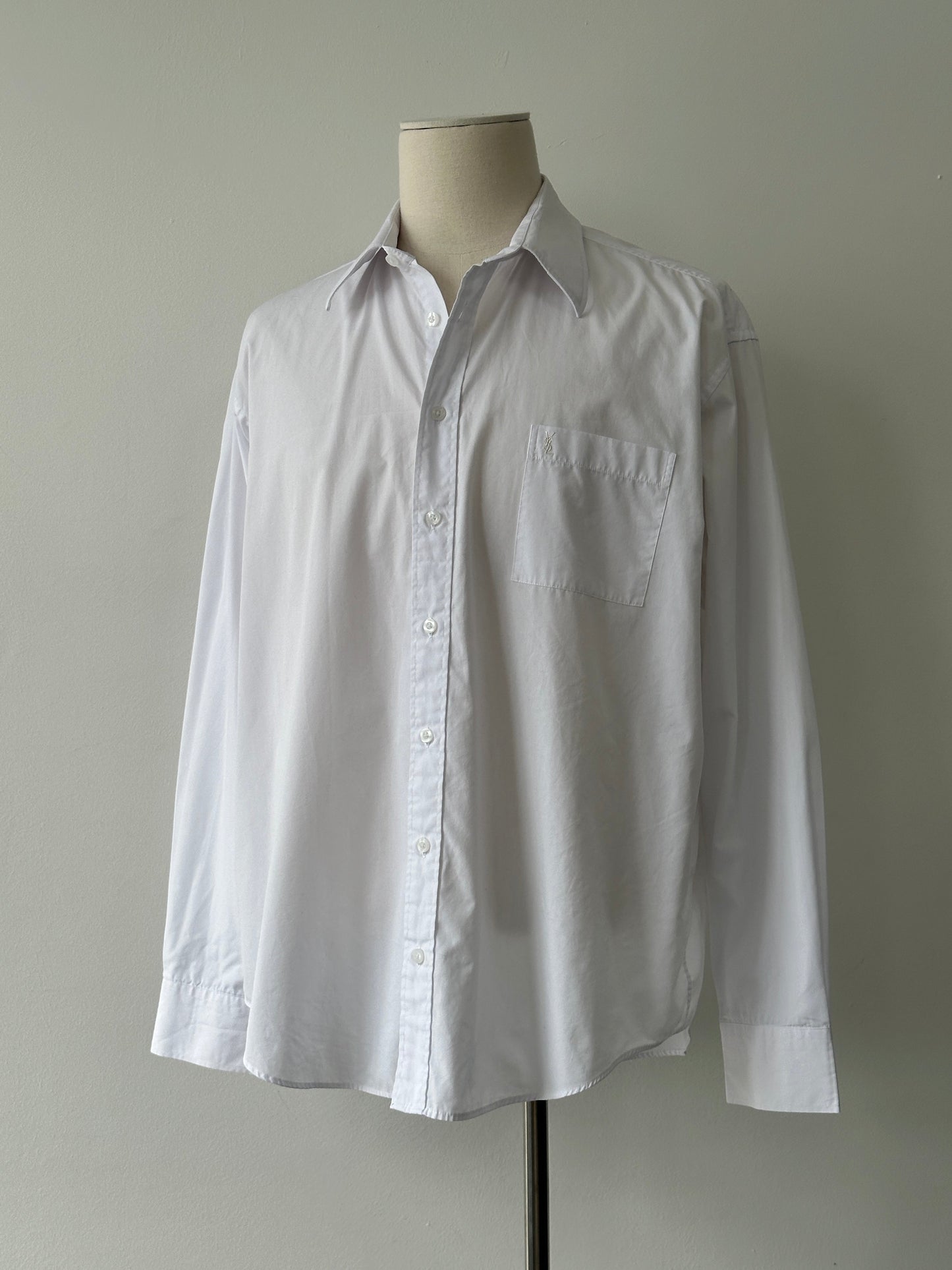 Yves Saint Laurent Pour Homme 2000s Cotton Logo Shirt - XL