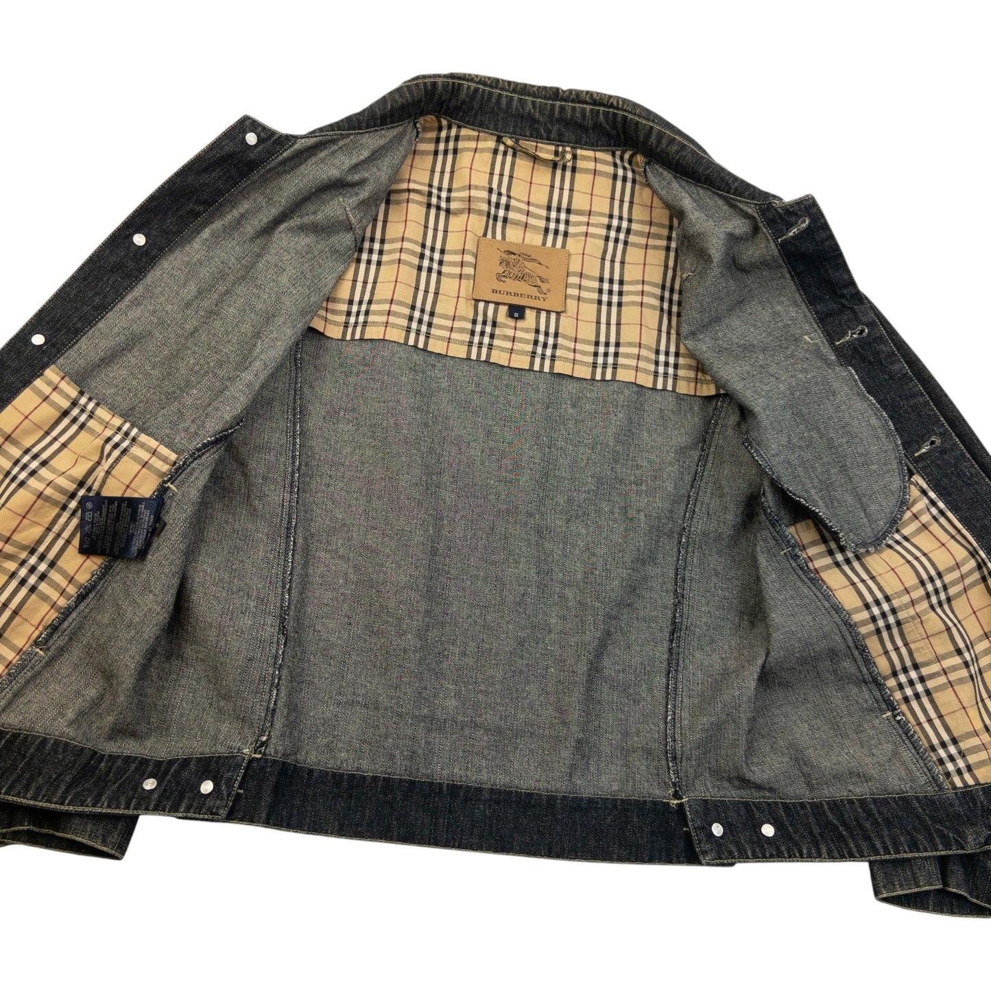 Vintage 2000s Burberry Button Up Denim Jacket Womens Size S | Small, Blue