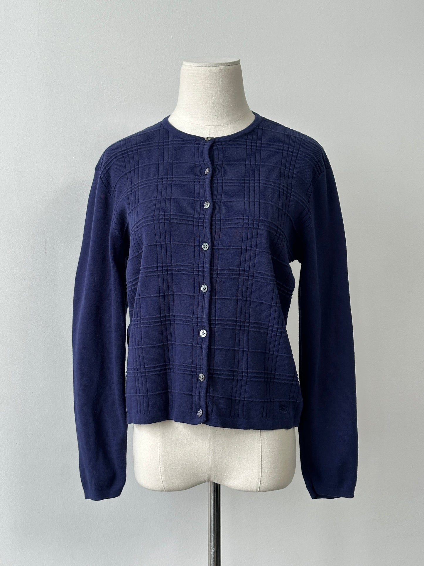 Burberry London 2000s Pure Cotton Check Cardigan - S