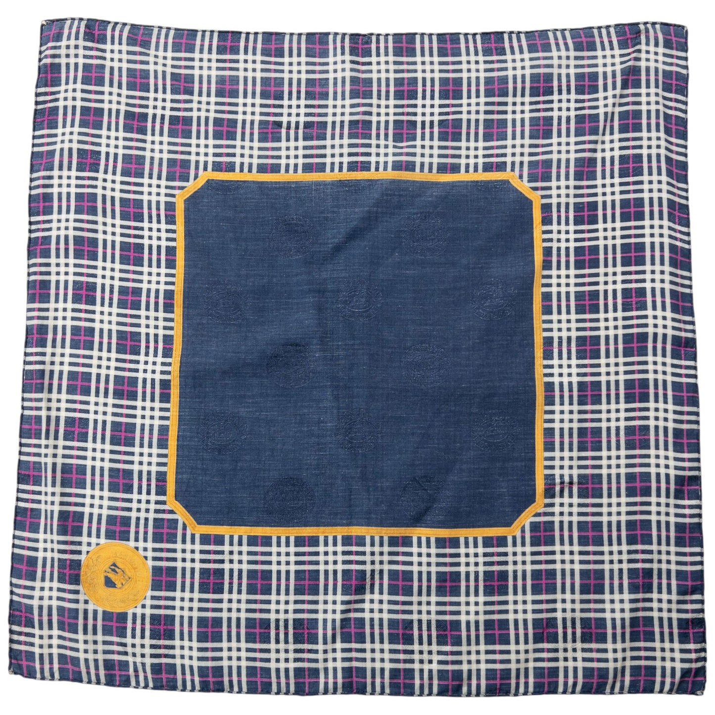 Vintage 90s Burberry Nova Check Silk Scarf | O/S, Navy
