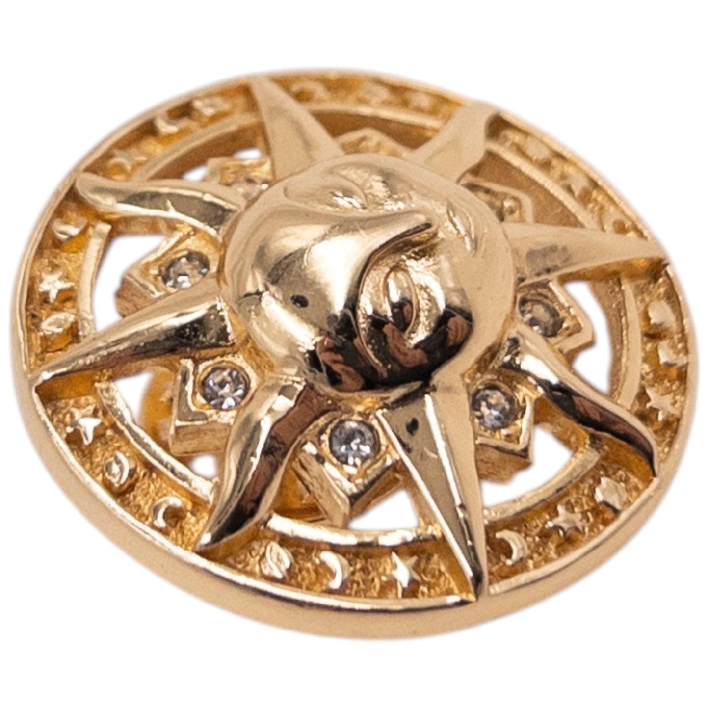 Vintage 90s Dior Gold Sun Pin Broach | O/S, Gold