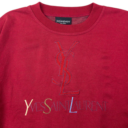 Vintage YSL Yves Saint Laurent Embroidered Sweatshirt Size M