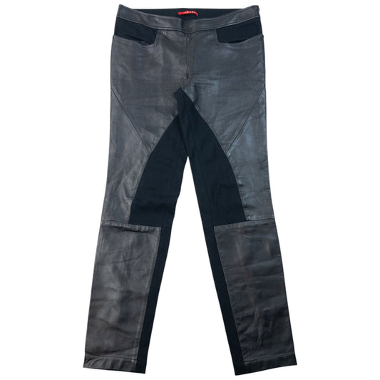 Vintage 2000s Prada Sport Faux Leather Trousers Womens Size W31 | W31, Black