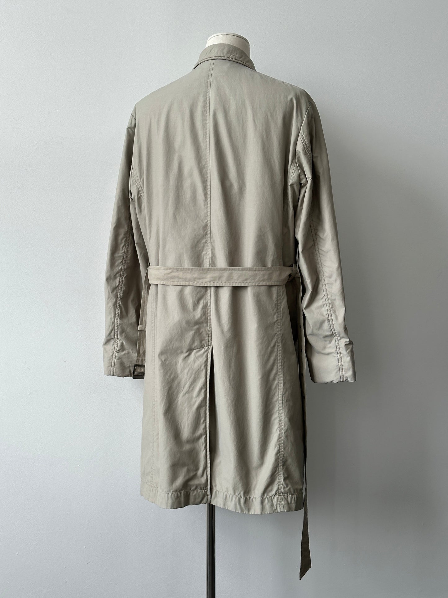 Hugo Boss 2000s High Neck Belted Trench Coat - L