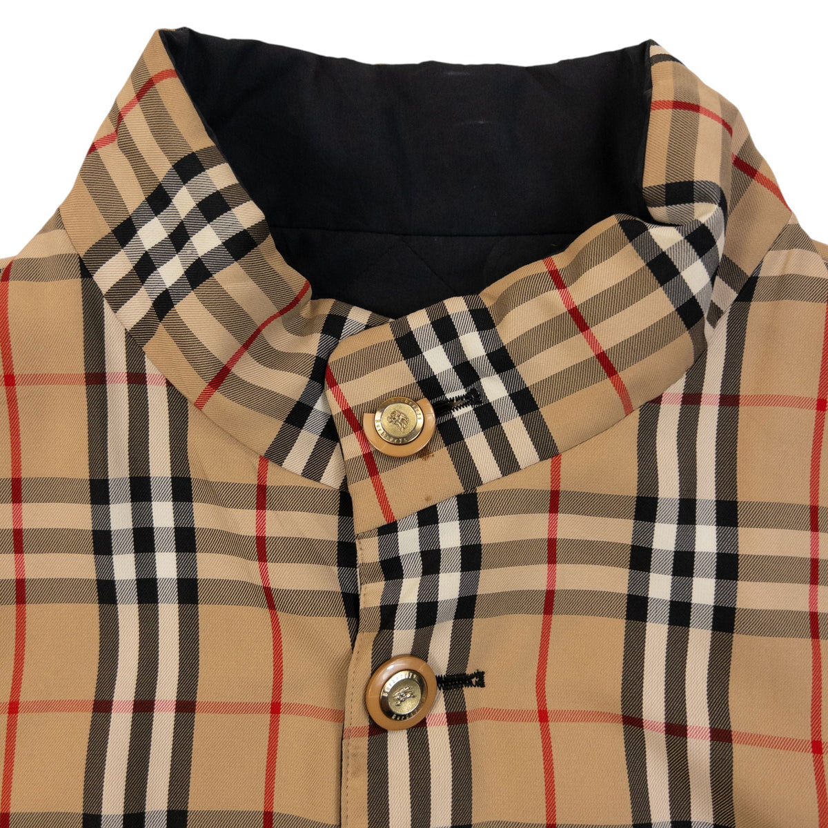 Vintage 90s Burberry Nova Check Quilted Reversible Jacket Size M | Medium, Beige