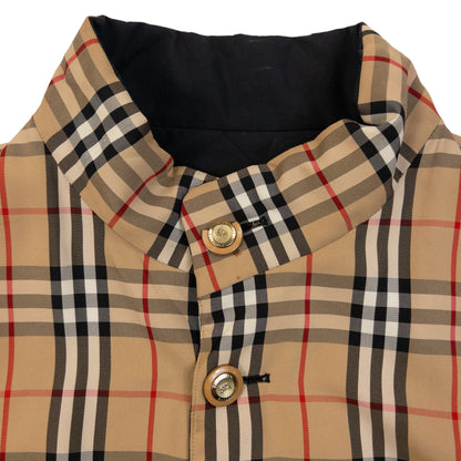 Vintage 90s Burberry Nova Check Quilted Reversible Jacket Size M | Medium, Beige