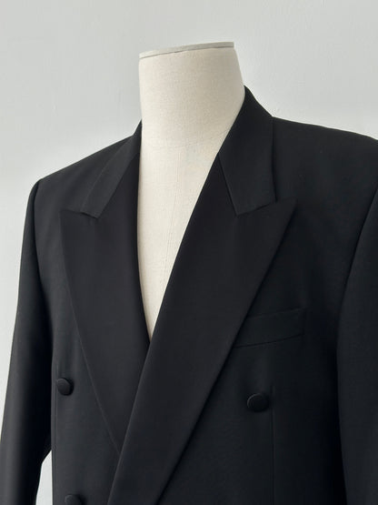 Vintage 1990s Tuxedo Double Breasted Blazer - 42R
