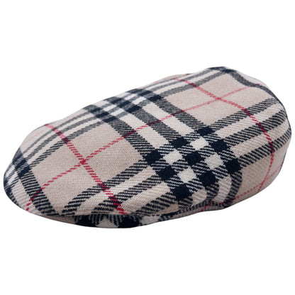 Vintage 80s Burberry Nova Check Wool Flat-Cap Hat Size M | O/S, Beige