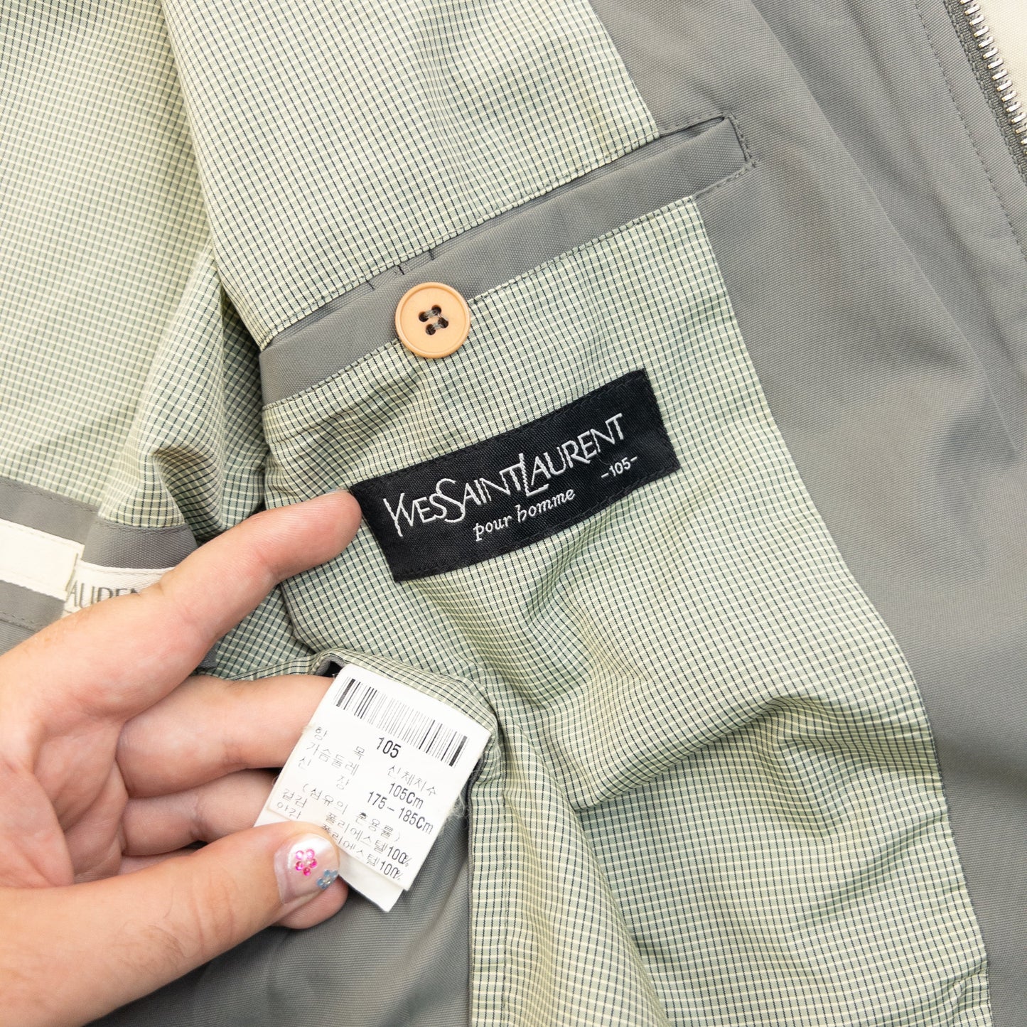 Vintage YSL Yves Saint Laurent Harrington Jacket Size L | Large, Grey