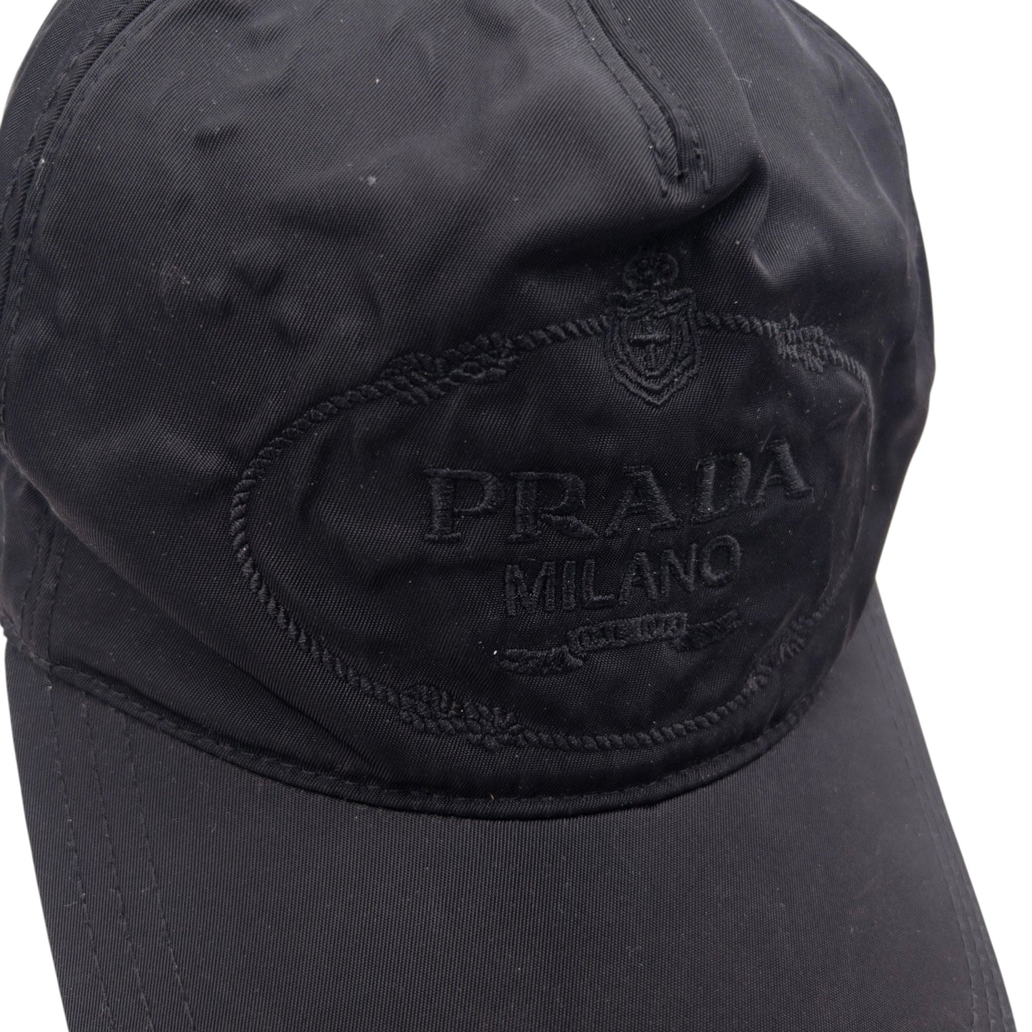 Vintage 2000s Prada Embroidered Hat Size S | O/S, Black