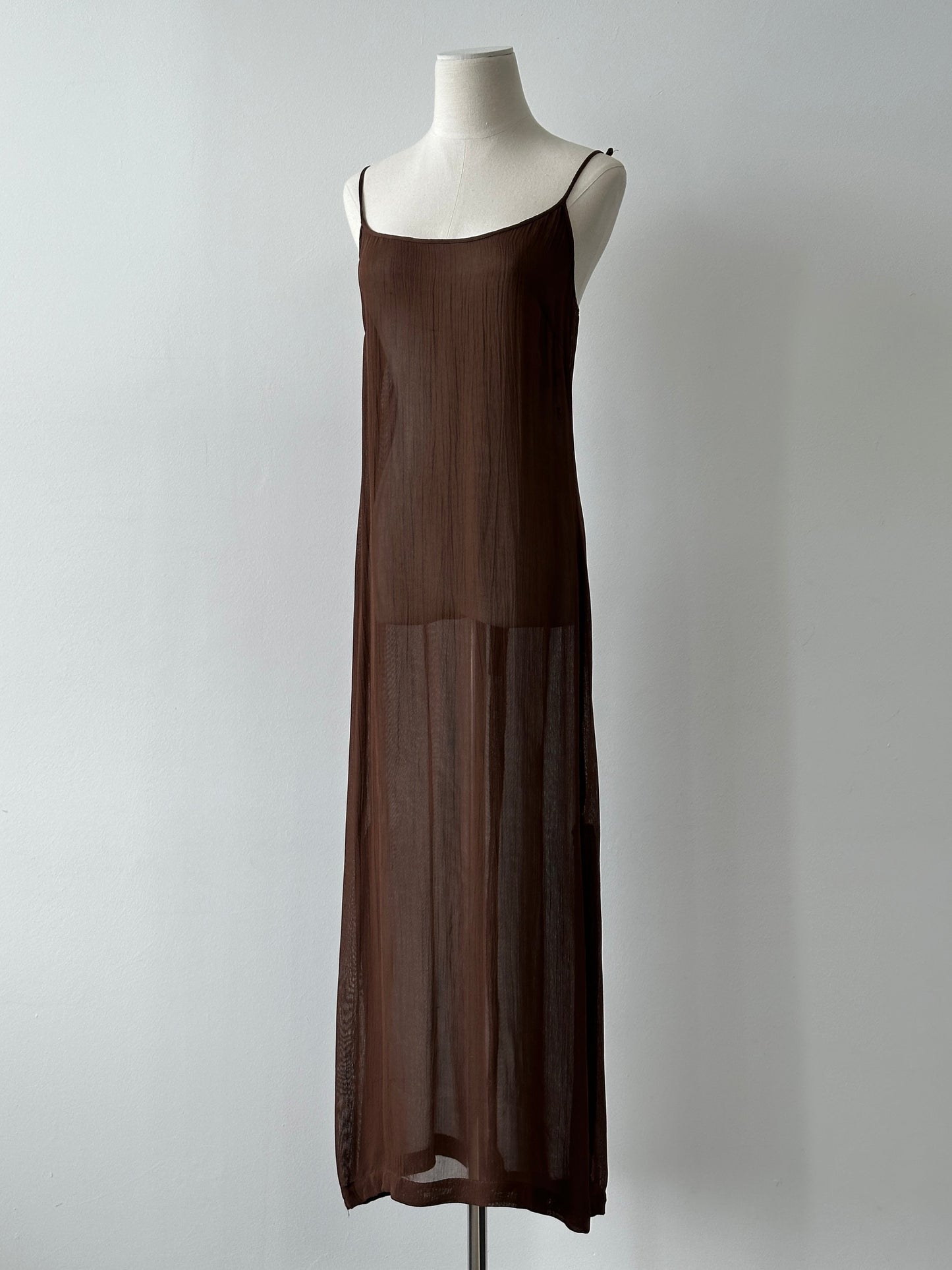 Marella 1990s Sheer Side Split Floor Length Dress - S-M