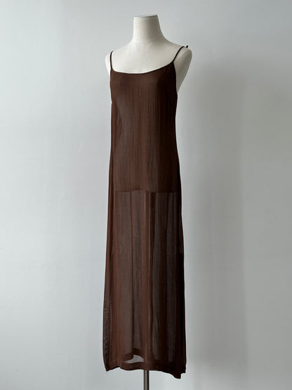 Marella 1990s Sheer Side Split Floor Length Dress - S-M