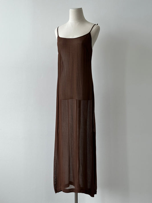 Marella 1990s Sheer Side Split Floor Length Dress - S-M