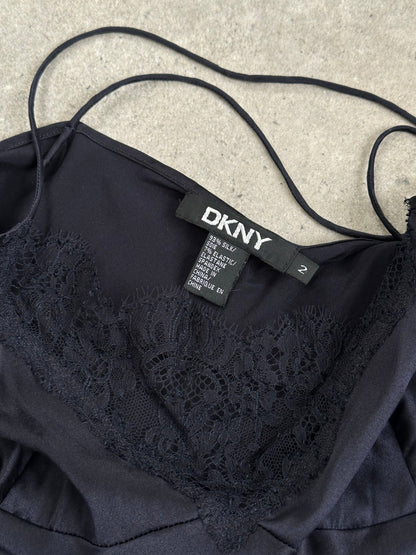 DKNY 2000s Silk Lace Cami Top - XS