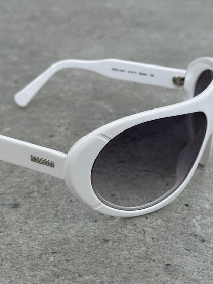 Versace 2000s Oversized Shield Logo Sunglasses