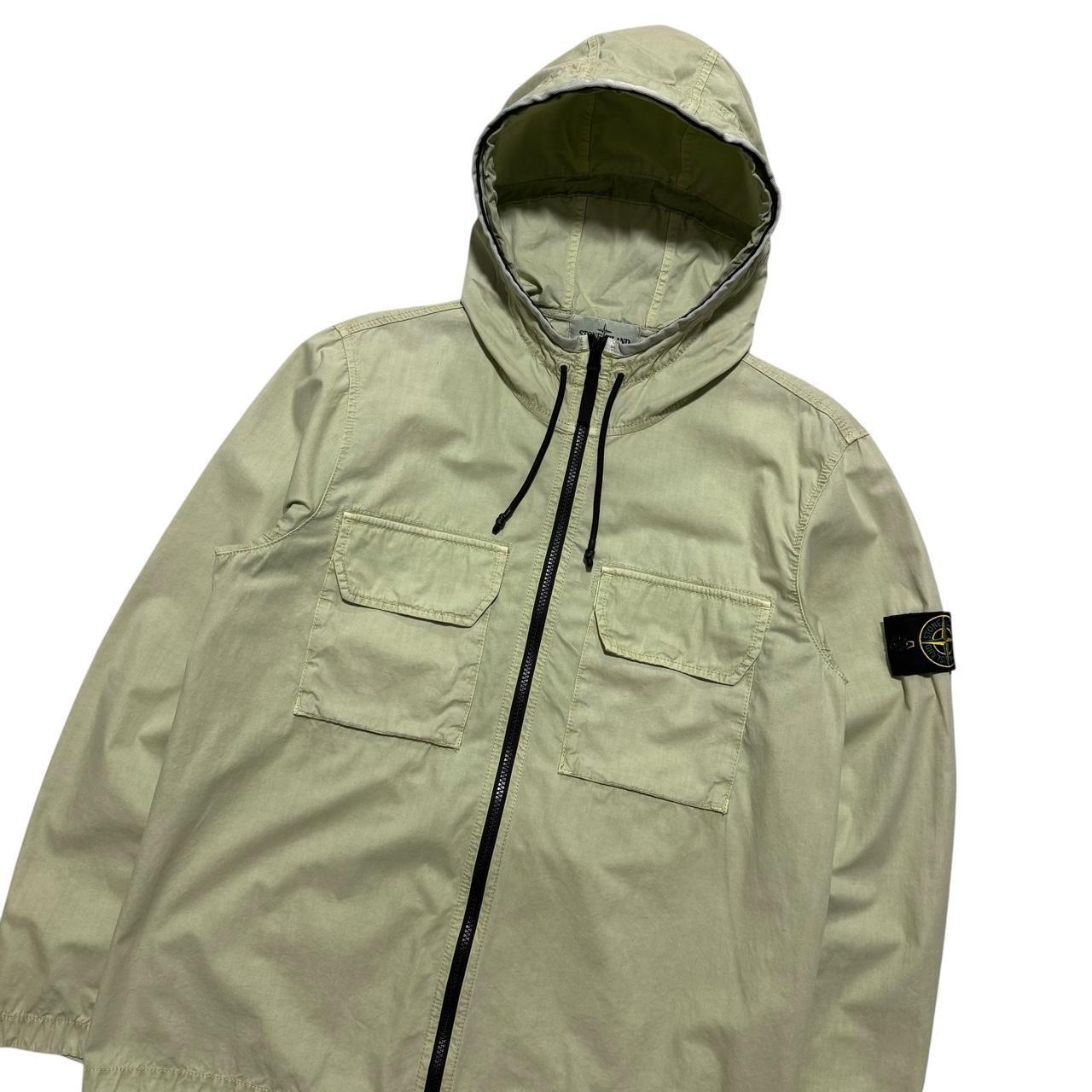 Stone Island Zip Up Canvas Jacket | Large, Light Green