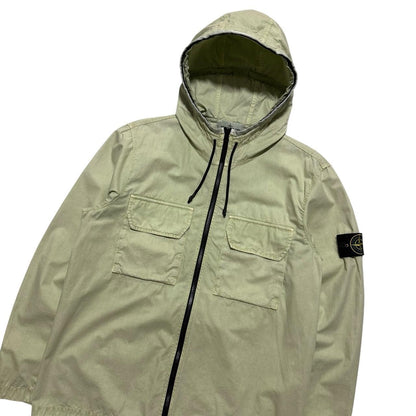 Stone Island Zip Up Canvas Jacket | Large, Light Green