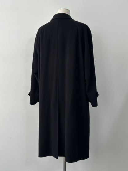 St Michael 1990s Italian wool and cashmere belted coat in XXL, beige with classic collar and button details.