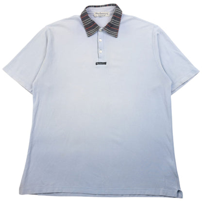 Vintage 90s Burberry Nova Check Collar Polo Shirt Size M | Medium, Blue