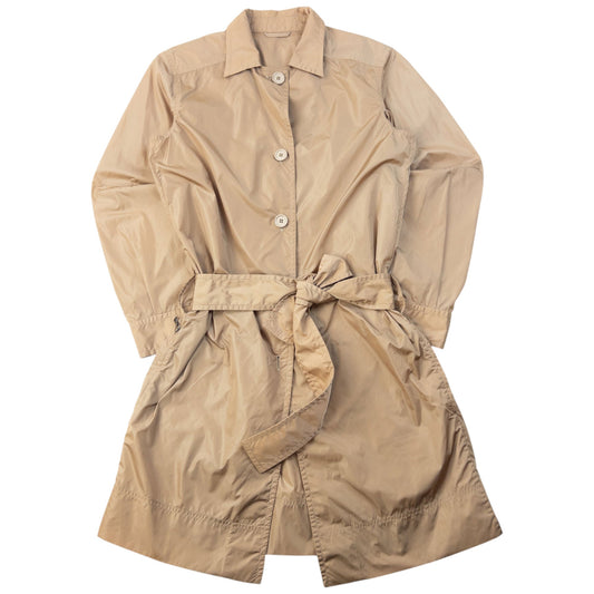 Vintage 2000s Prada Sport Belt Waist Lightweight Rain Jacket Womens Size M | Medium, Beige