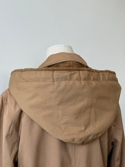 London Fog 1980s Cotton Belted Hooded Belted Trench - M