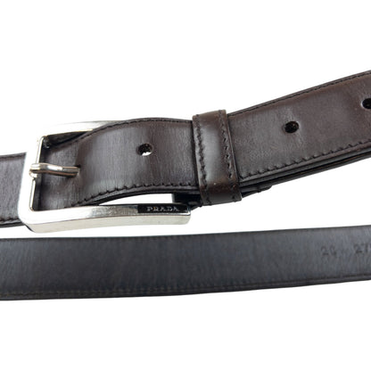 Vintage 2000s Prada Leather Belt Size XL | O/S, Brown