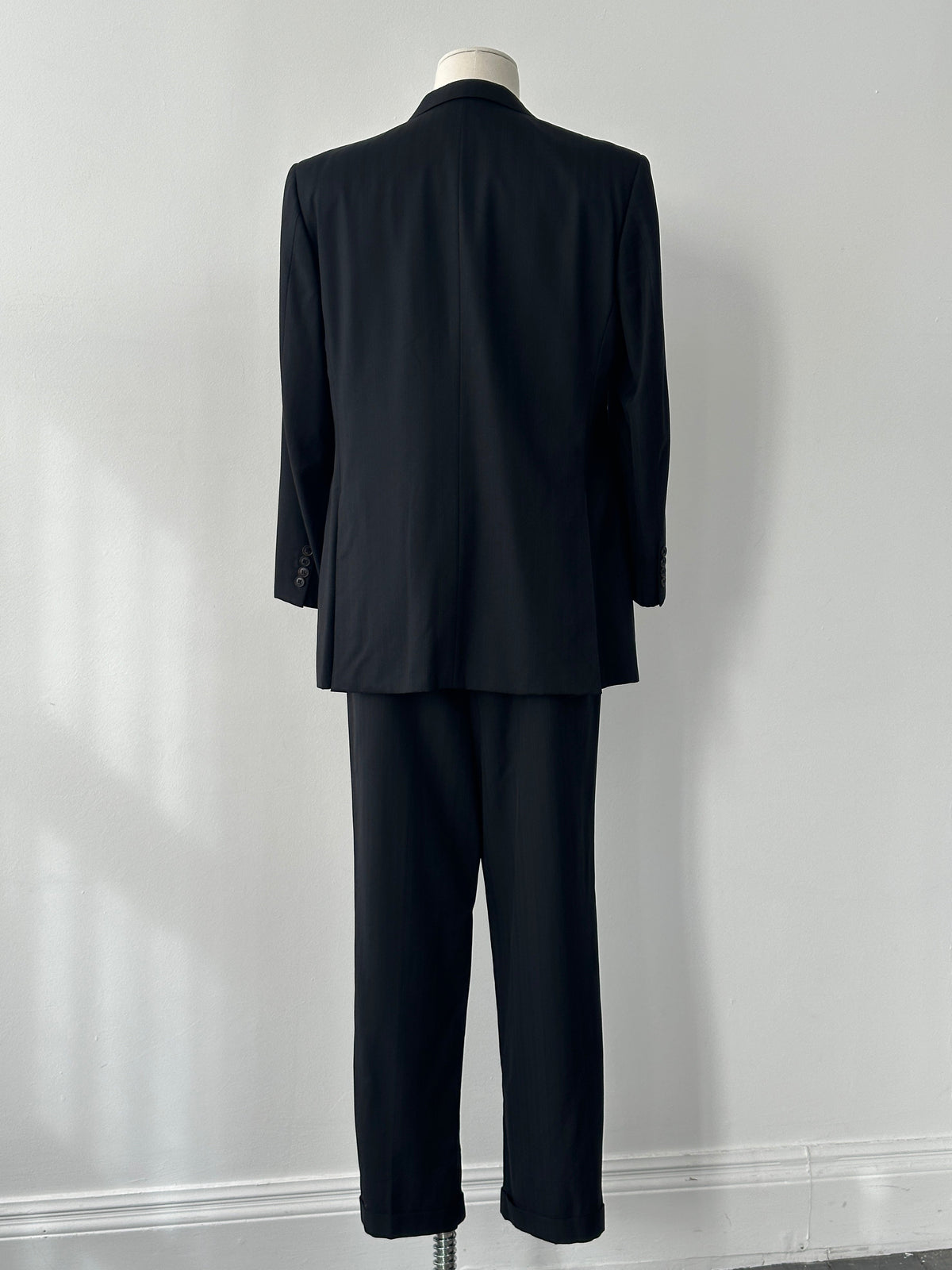 Burberry London 1990s Pure Wool Stripe Single Breasted Suit - 42S/W36