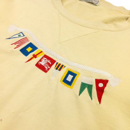 Vintage 90s Burberry Embroidered Flag Sweatshirt Size M | Medium, Yellow