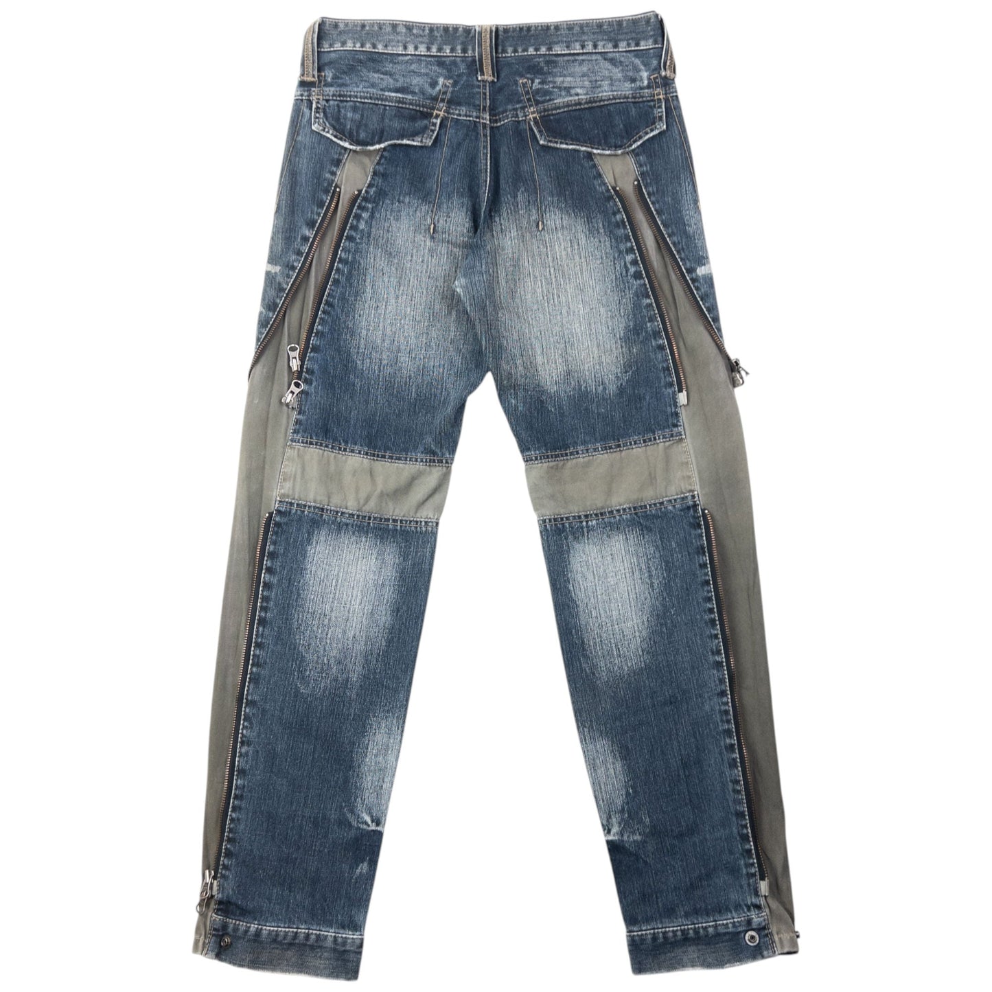 Vintage 2000s PPFM Multi Zip Denim Jeans Size W30 | W30, Multicoloured