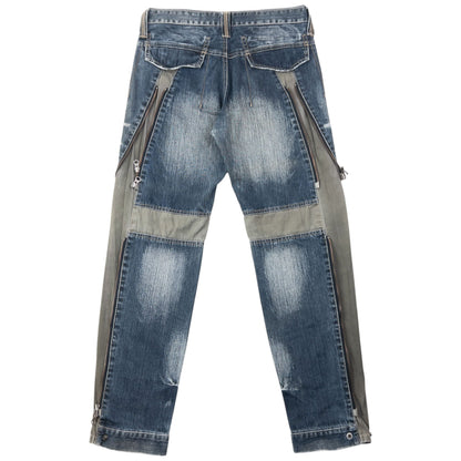 Vintage 2000s PPFM Multi Zip Denim Jeans Size W30 | W30, Multicoloured