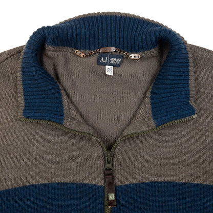 Vintage Armani Jeans Zip Up Jumper Size M